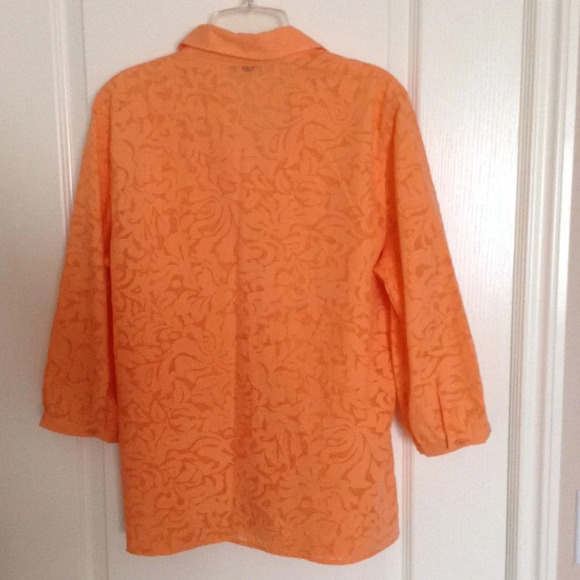 City Blues by Koret Women's Button Down Shirt Blouse Size L 3/4 Sleeve Colorful - Picture 5 of 8